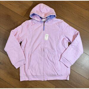 Lands' End NWT Kids Purple/Blue Reversible Sherpa Hoodie Size XXL (18H-20H)
